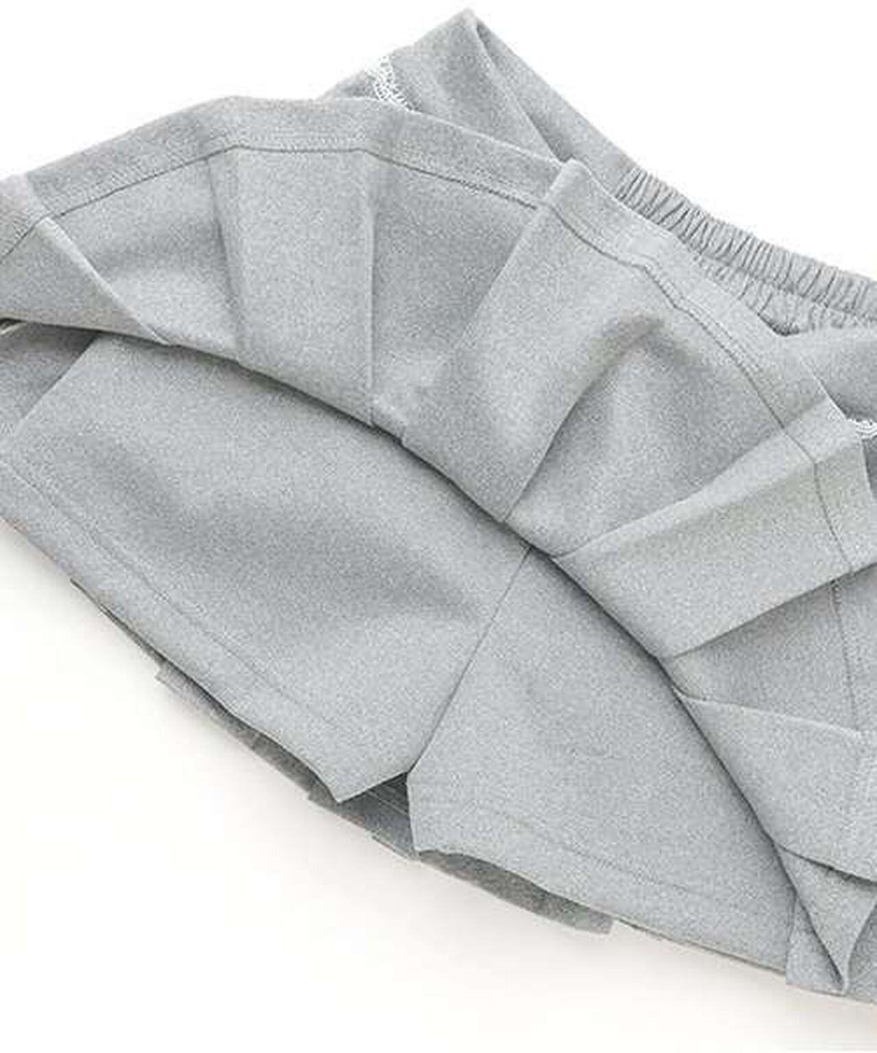 Cardboard Pleats Mini Skirt with Shorts [Korean Fashion],Gray, large image number 8