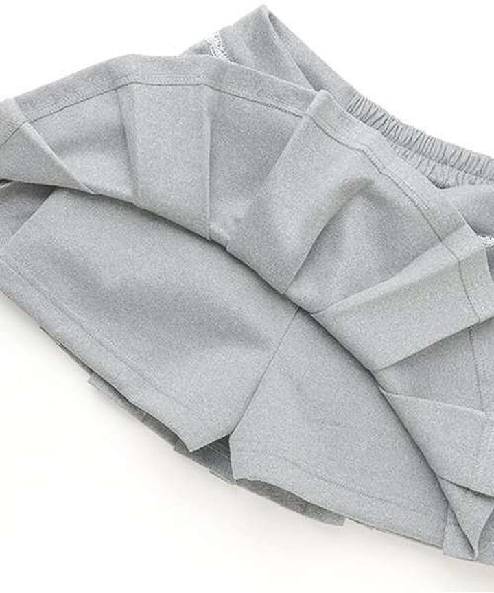 Cardboard Pleats Mini Skirt with Shorts [Korean Fashion],Gray, medium image number 8