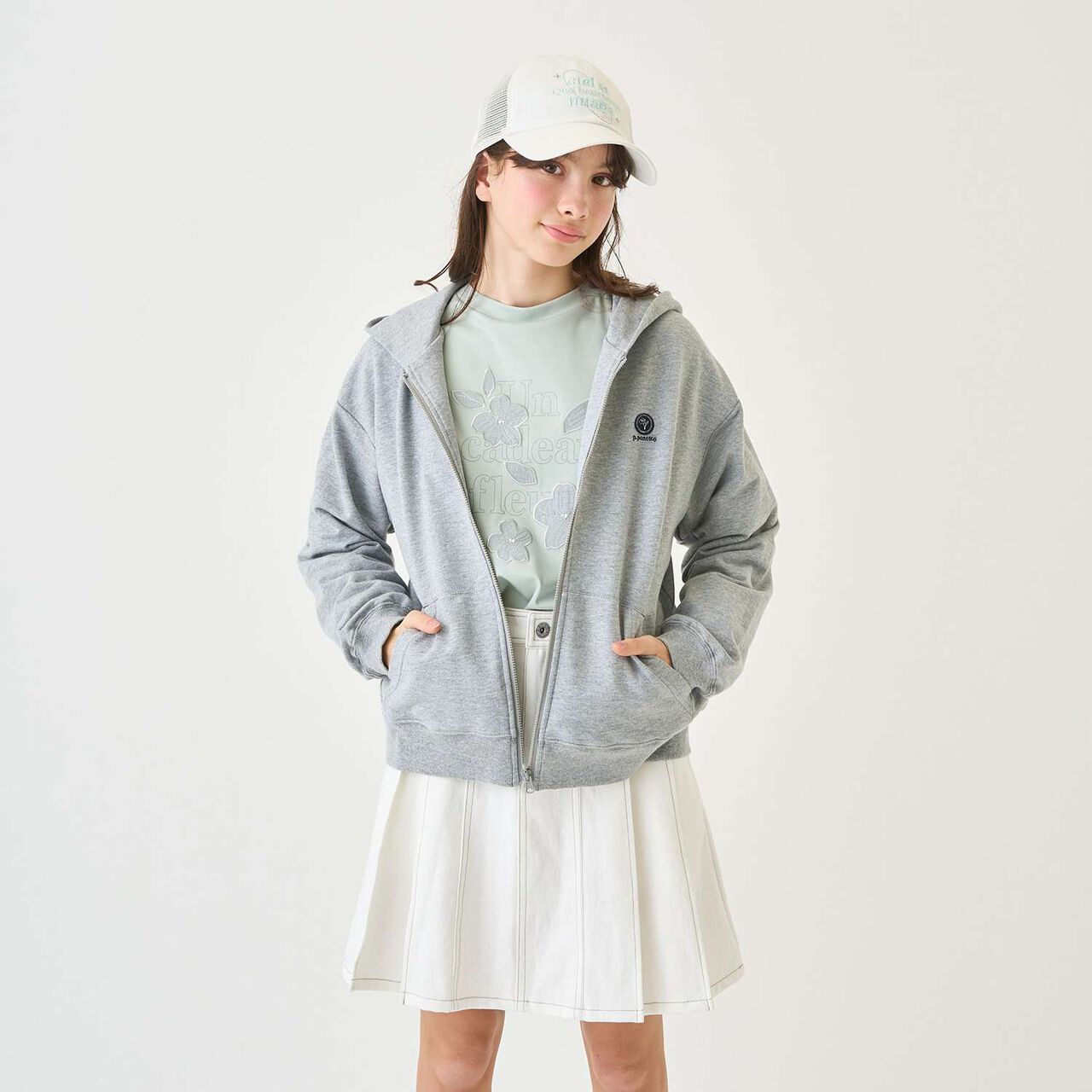[130cm有] UV防護&middot;防潑水&middot;花粉防護連帽外套內裡3WAY短夾克,米白色, large image number 24