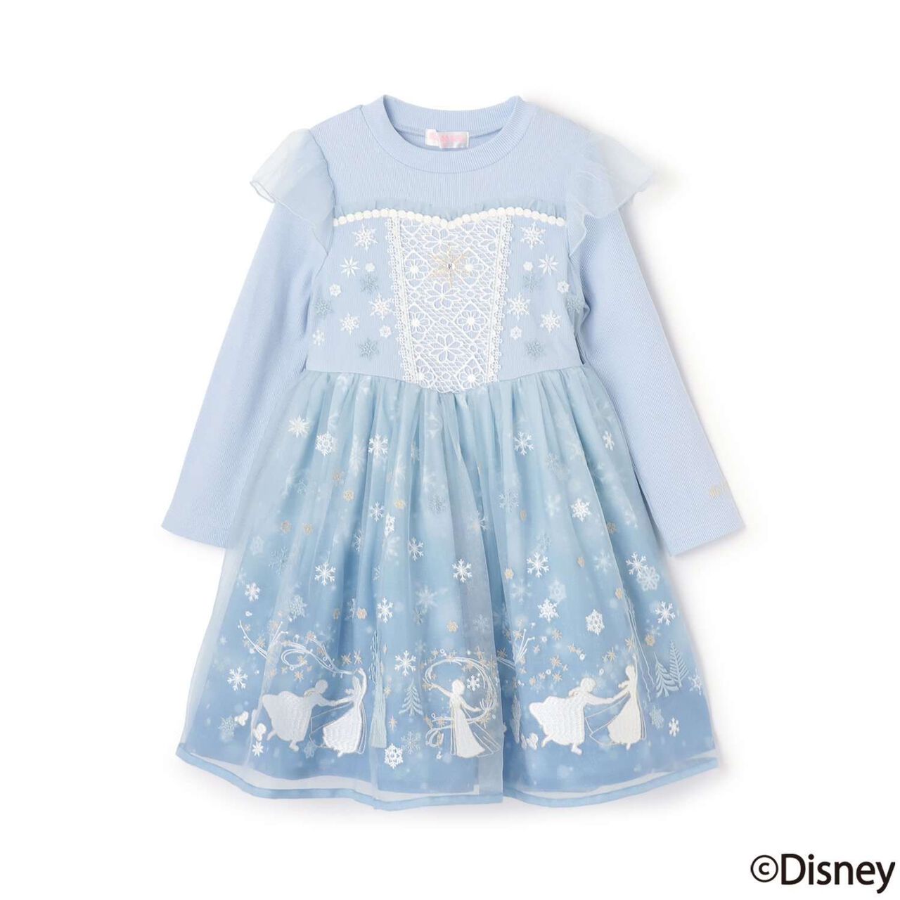 [Elsa] Frozen One-Piece Dress,Sax blue, large image number 12