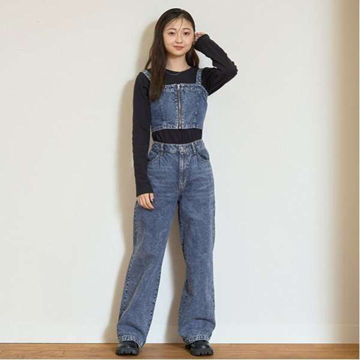 [LTXC] Denim Bustier Outfit Set,Blue, medium image number 0