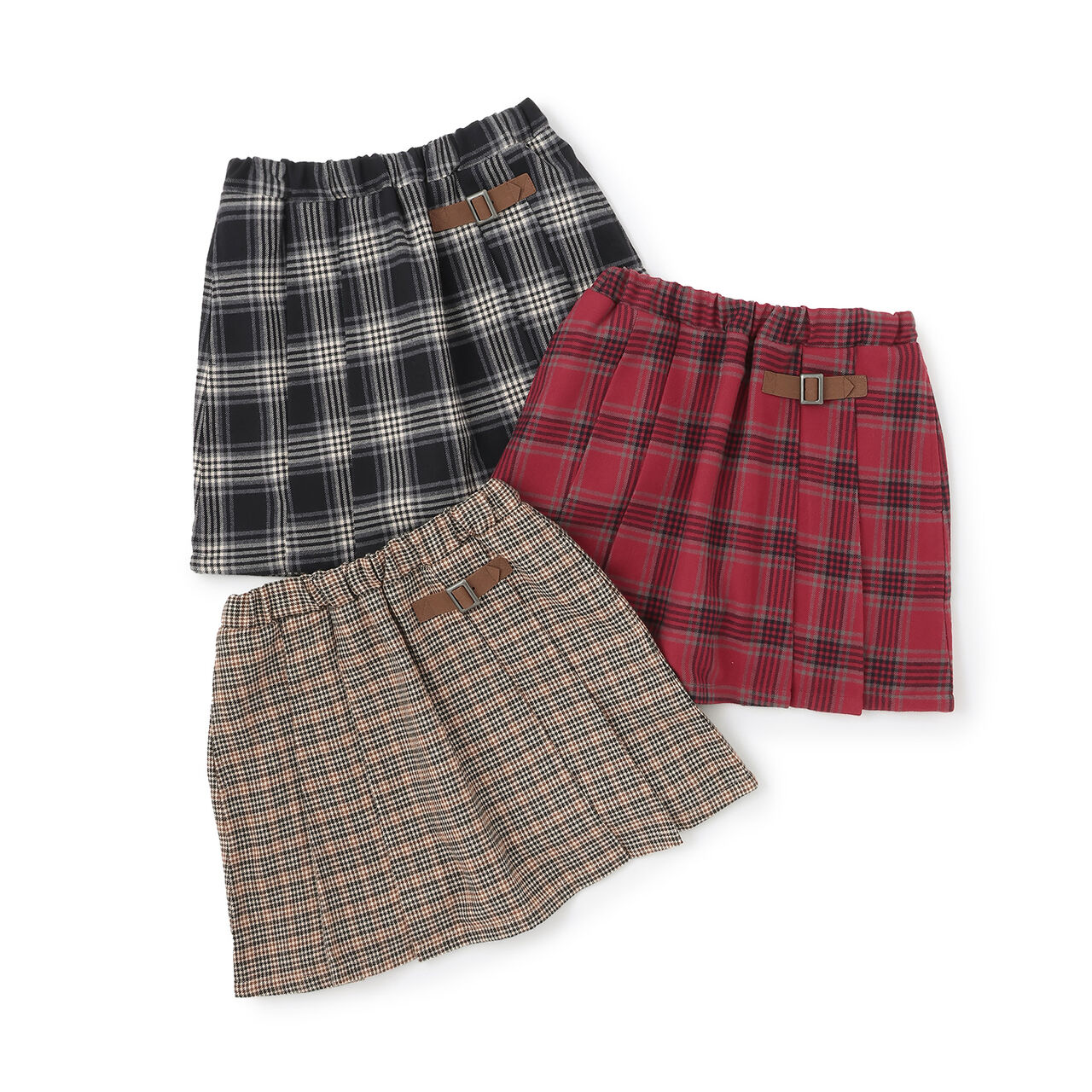 [Link] Checkered Skirt with Shorts (Junior Size),Brown, large image number 8
