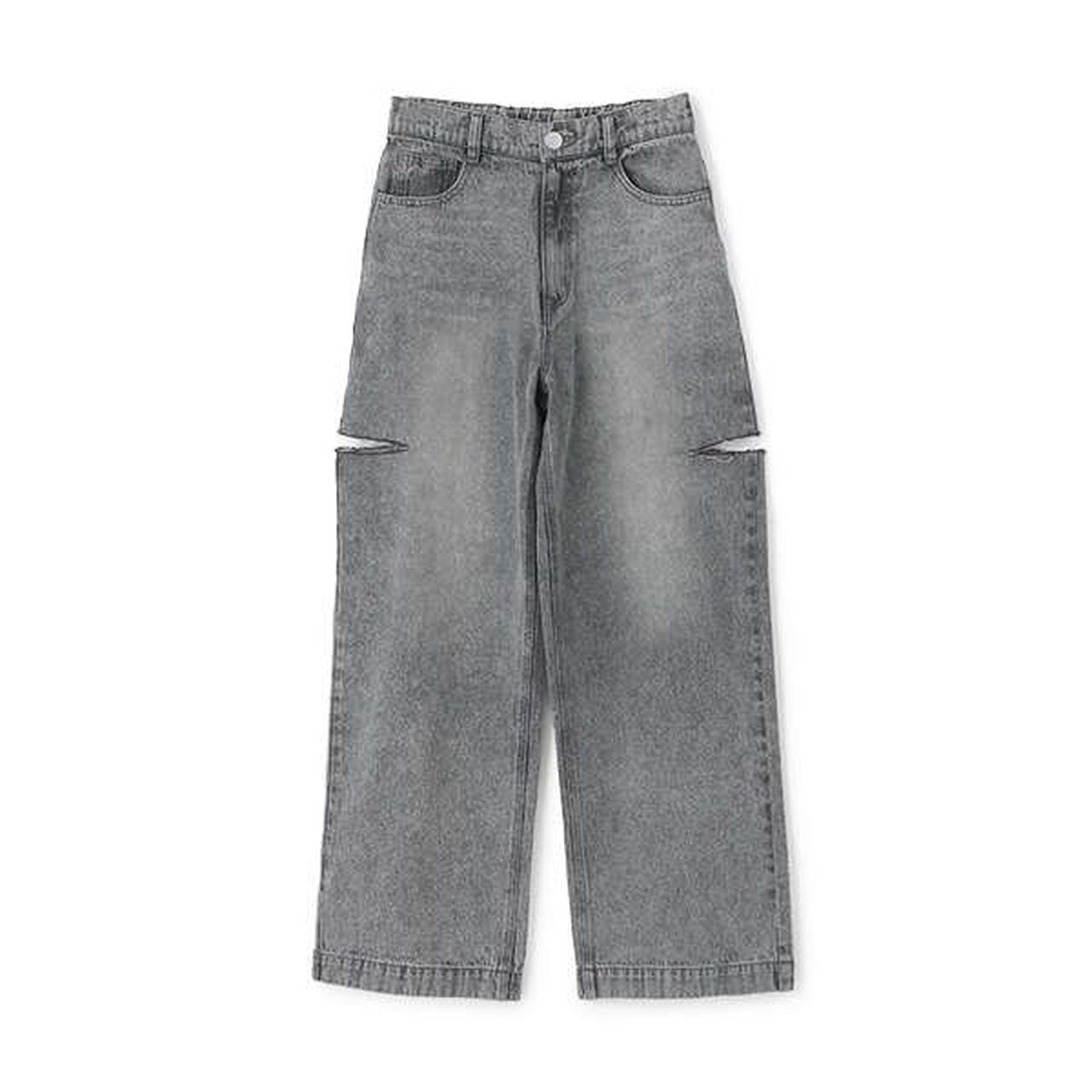 Distressed Wide Pants,Blue, large image number 8