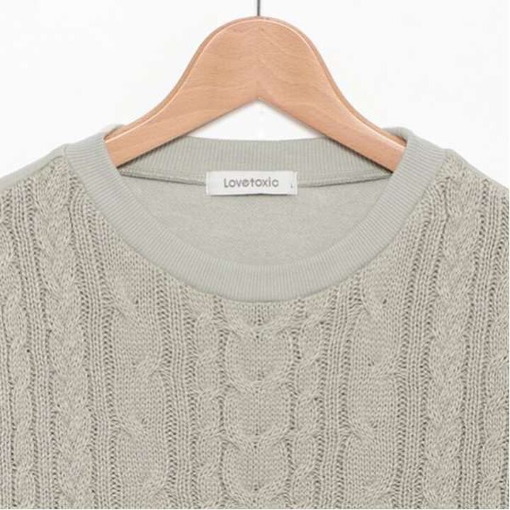 Cable Knit Set-Up,Black, medium image number 15