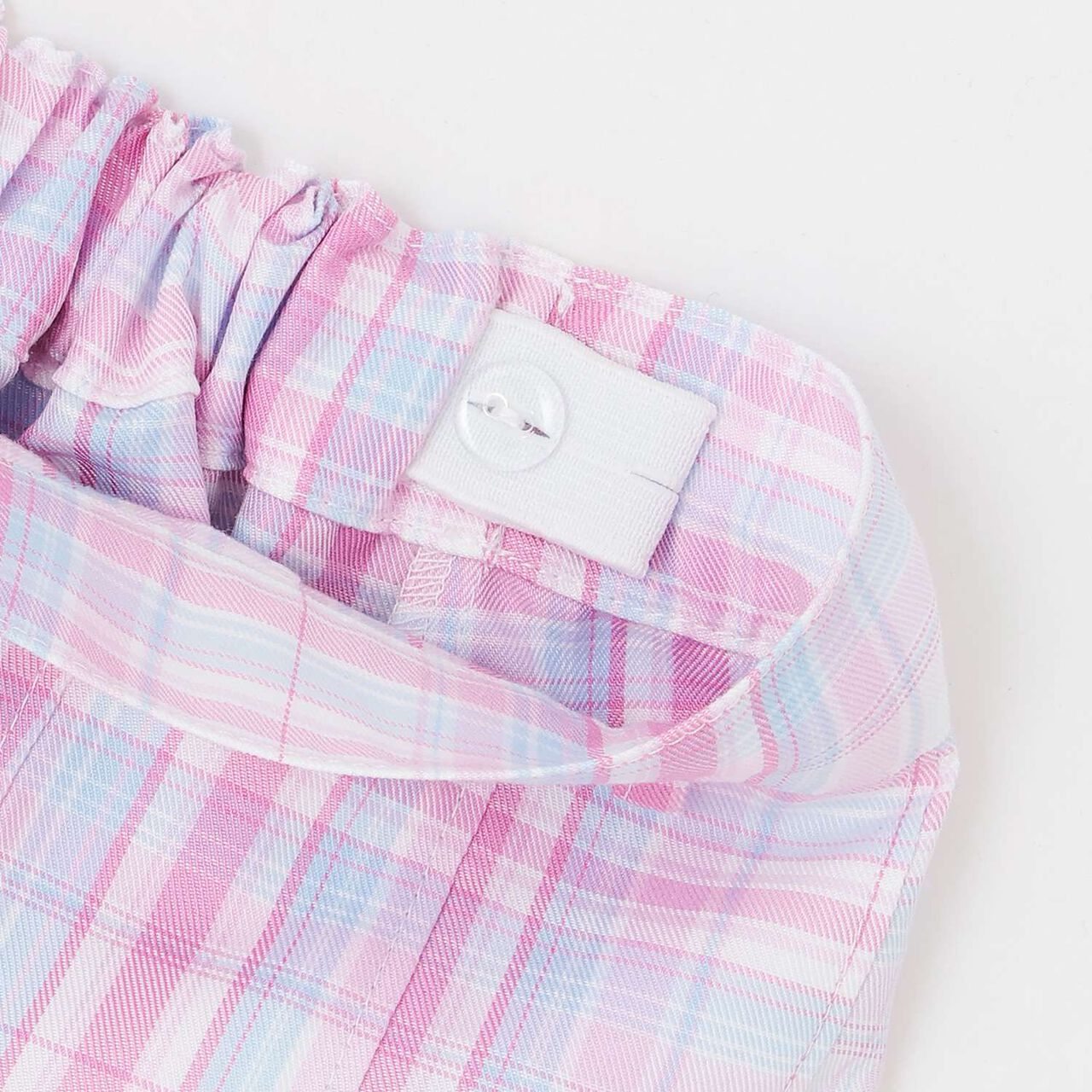Heart Pouch Wrap-Style Checkered Culotte Skirt,Pink, large image number 3