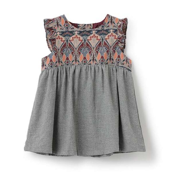 [Made in Japan] Liberty Fabric Yoke Tunic,Mocha tea, medium image number 11