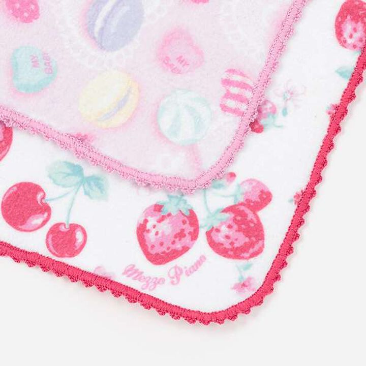 35th Strawberry Macaron Mimi Pop Pattern Hand Towel,Red, medium image number 2