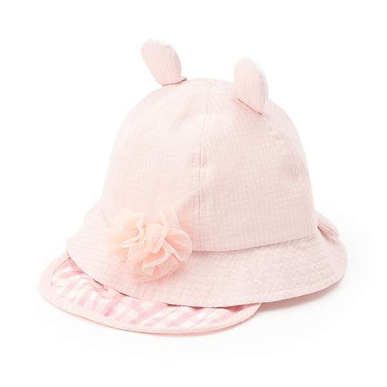 Bunny Ear Hat with Sunshade (46-48 cm),Off white, large image number 1