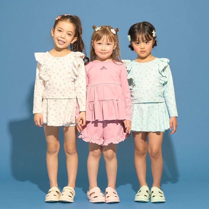 [SWIM] [UV Protection] Tiered Rash Guard & Frilled Pants Set,Pink, medium image number 21