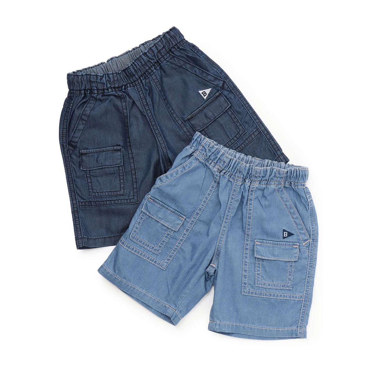 [Cool-Touch Denim] Half Pants,Blue, large image number 9