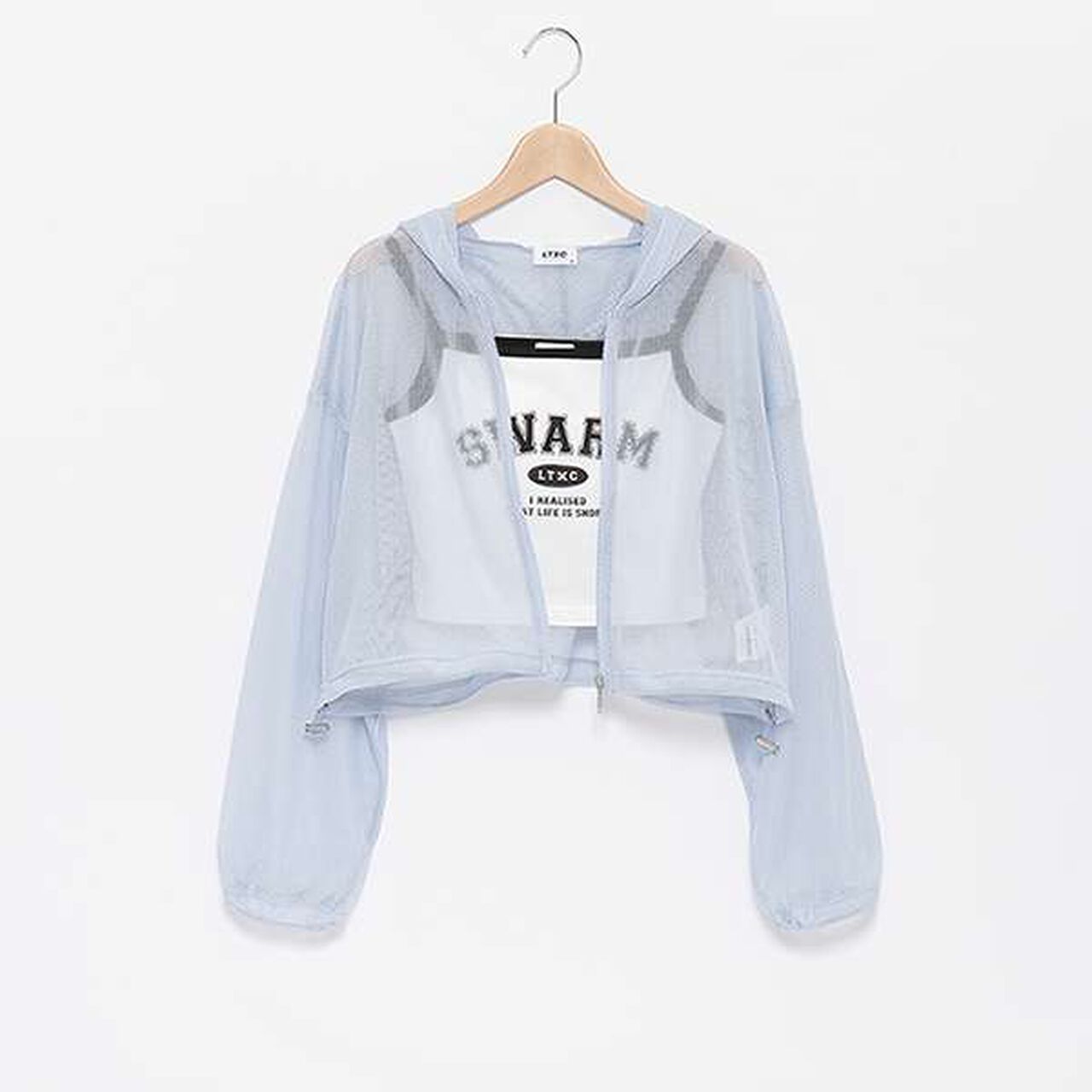 LTXC - Mesh Parka with Inner Layer,Off white, large image number 6