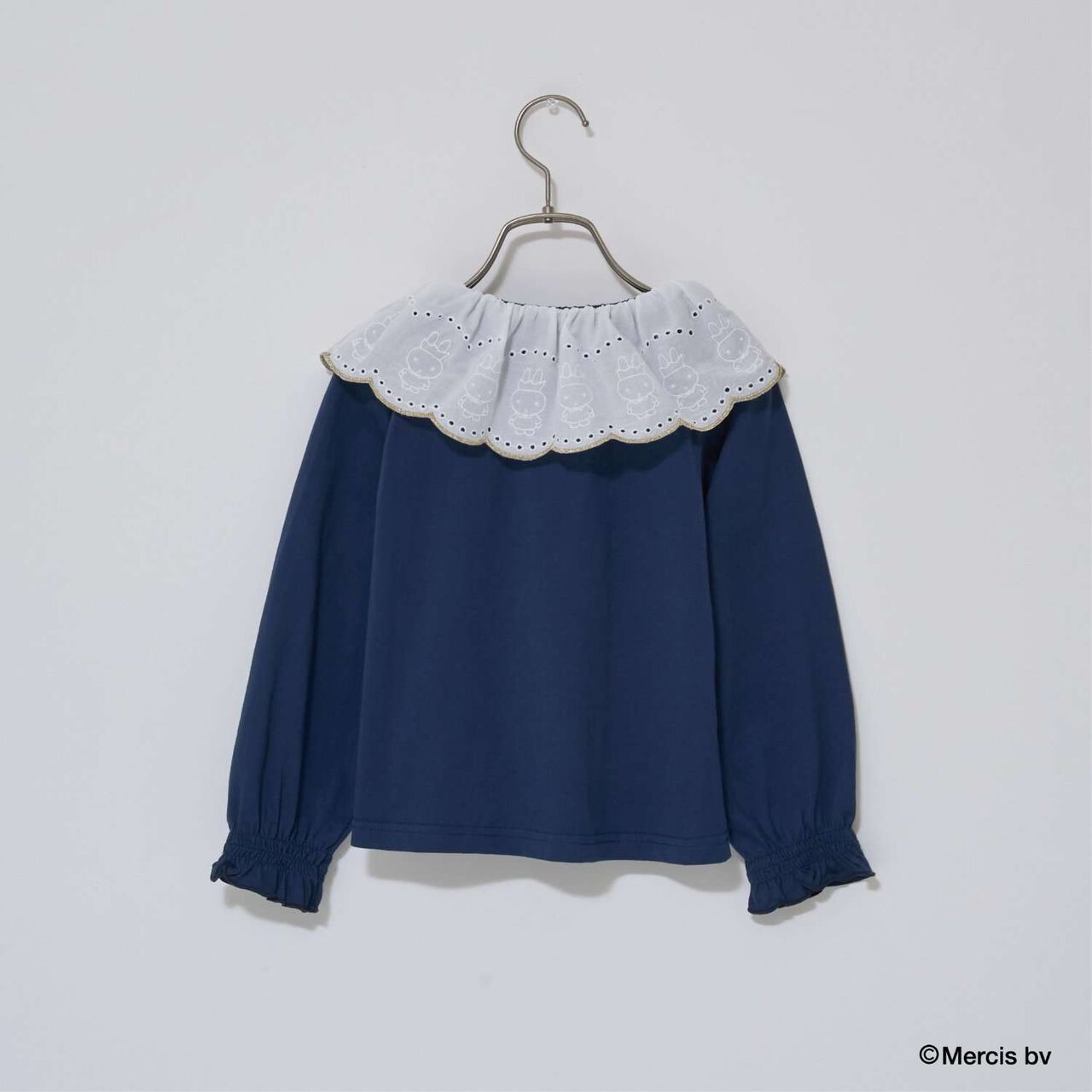 [Miffy] Soft Cotton Lace Collar Top,Light pink, large image number 5