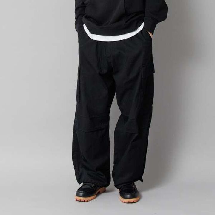 Cotton Twill Wide Cargo Pants,Khaki, medium image number 21