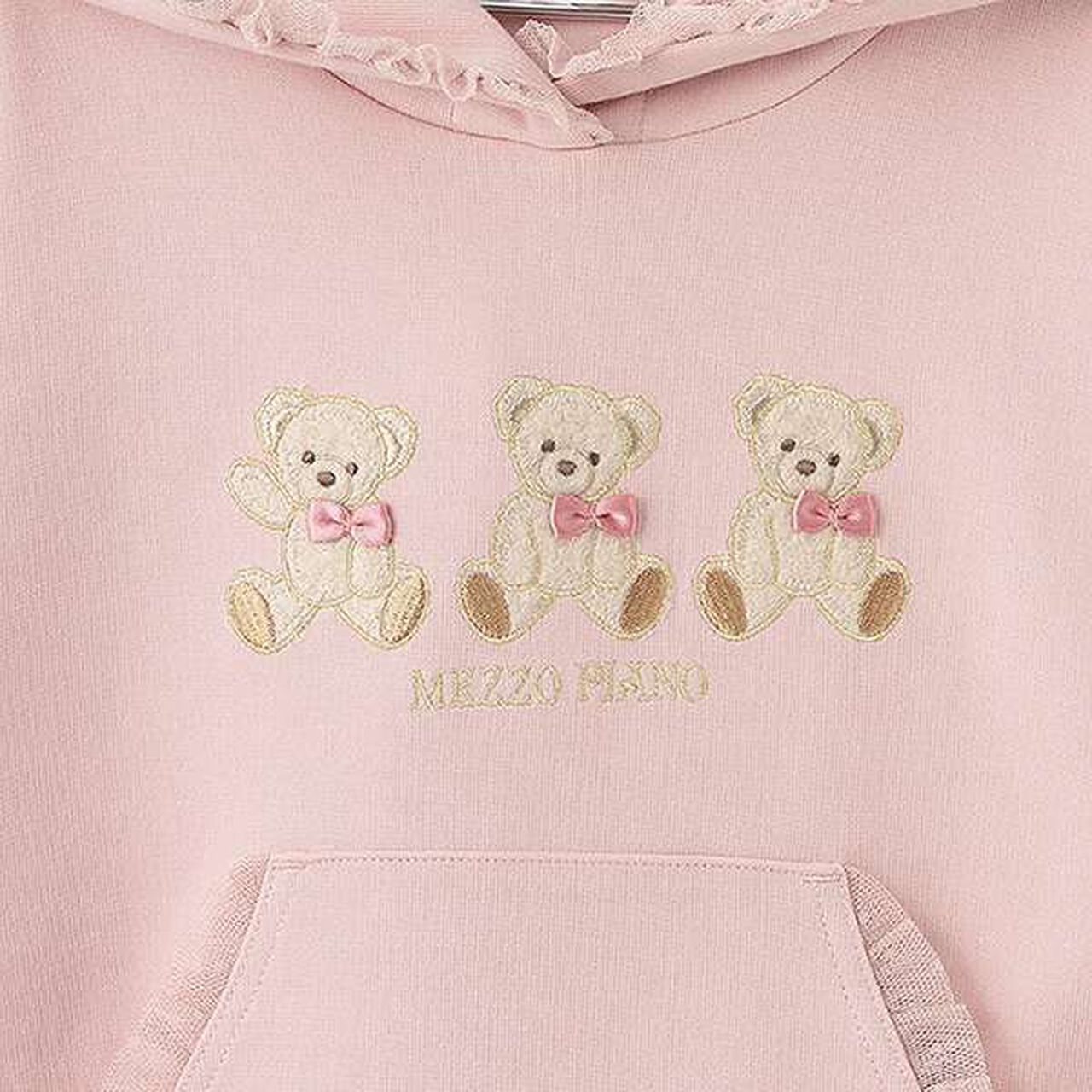 Bear Appliqu&eacute; Hoodie,Ivory, large image number 3