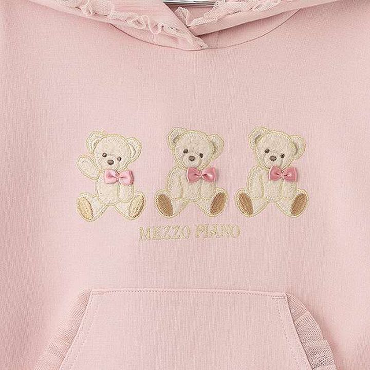 Bear Appliqu&eacute; Hoodie,Ivory, medium image number 3