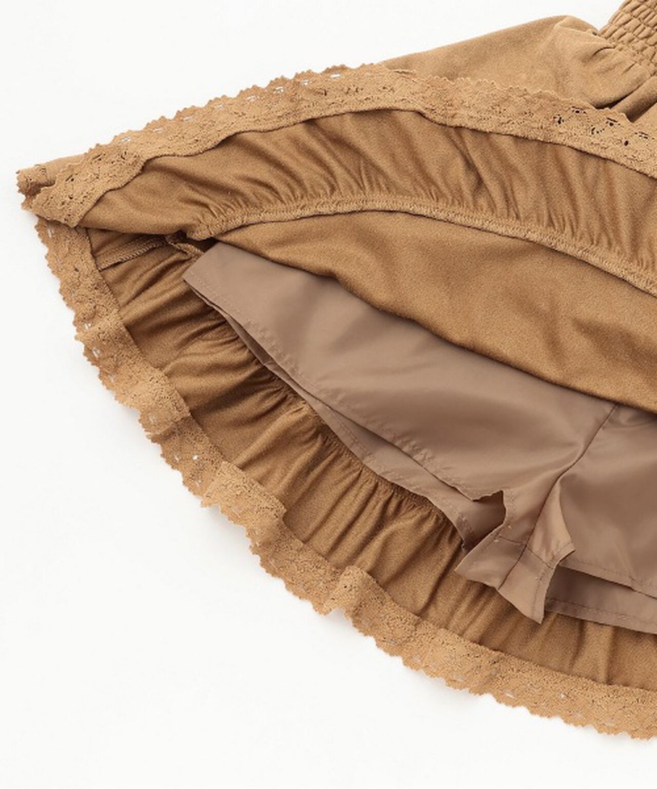 Tiered Frill Mini Skirt [Korean Fashion],Off white, large image number 9