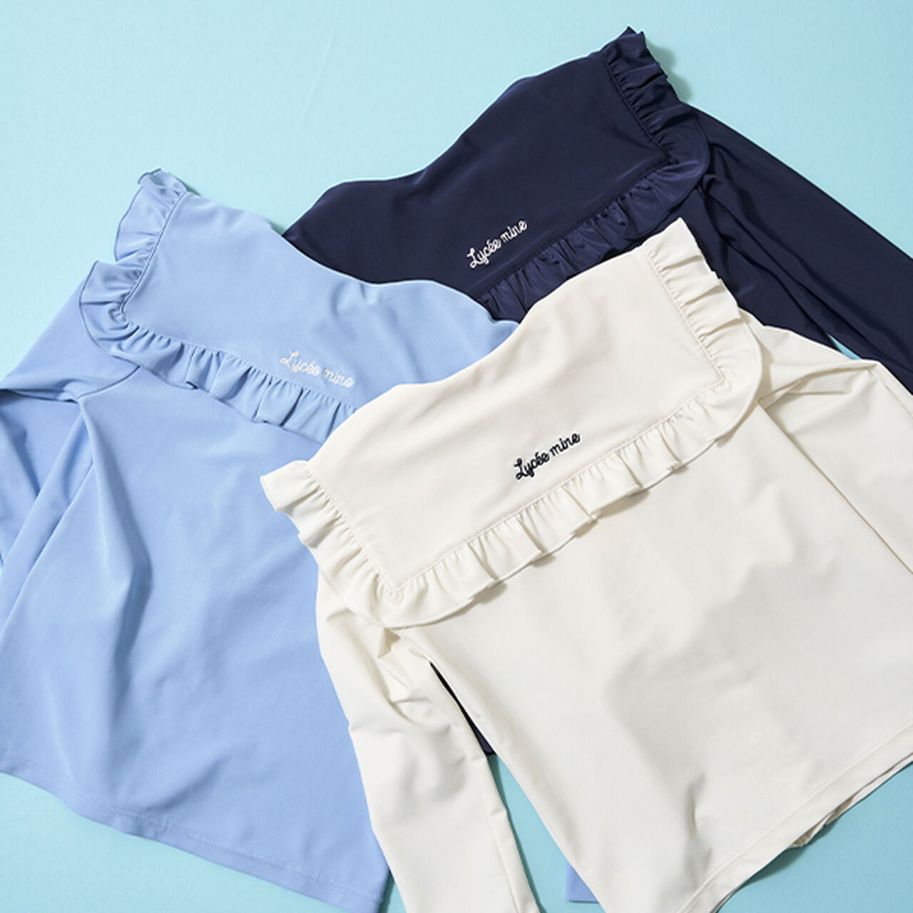 [SWIM] [UV Processing] Sailor Frilled Collar Rash Guard,Sax blue, large image number 16