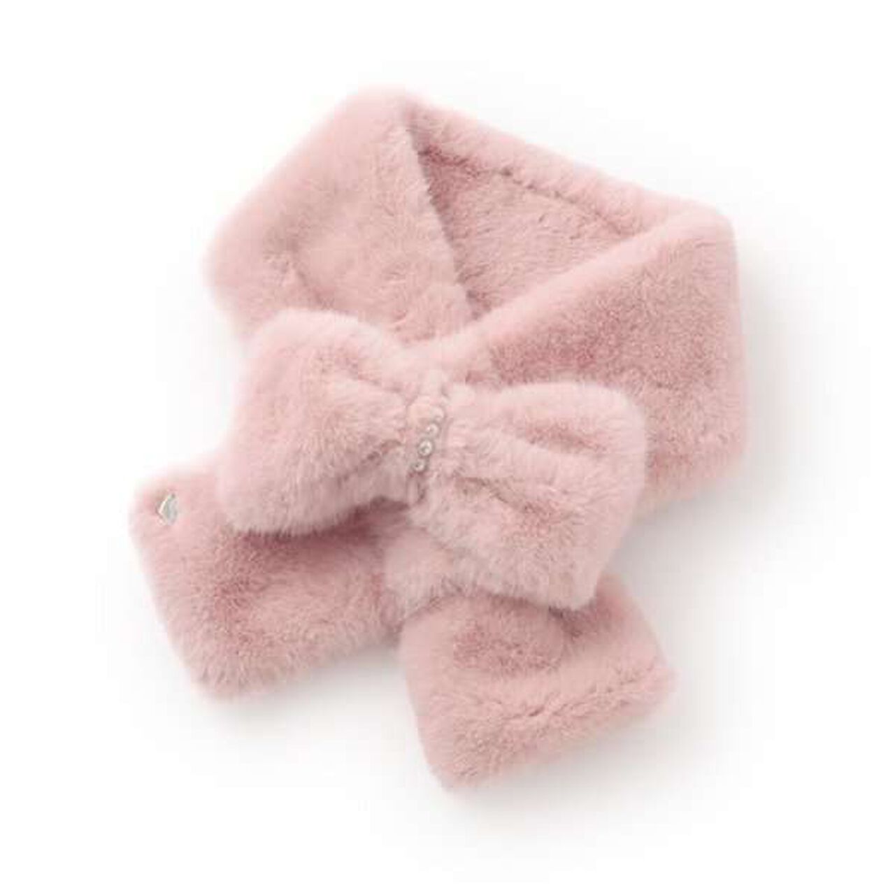 Faux Fur Ribbon Scarf,Ivory, large image number 12