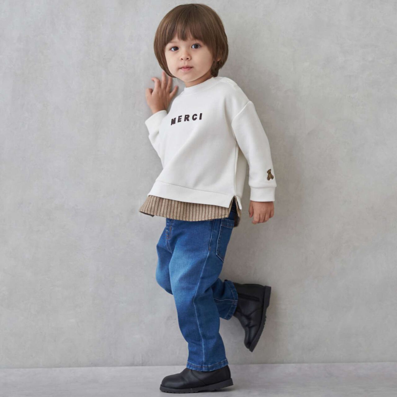 Wool Lined Denim Pants,Blue, large image number 0