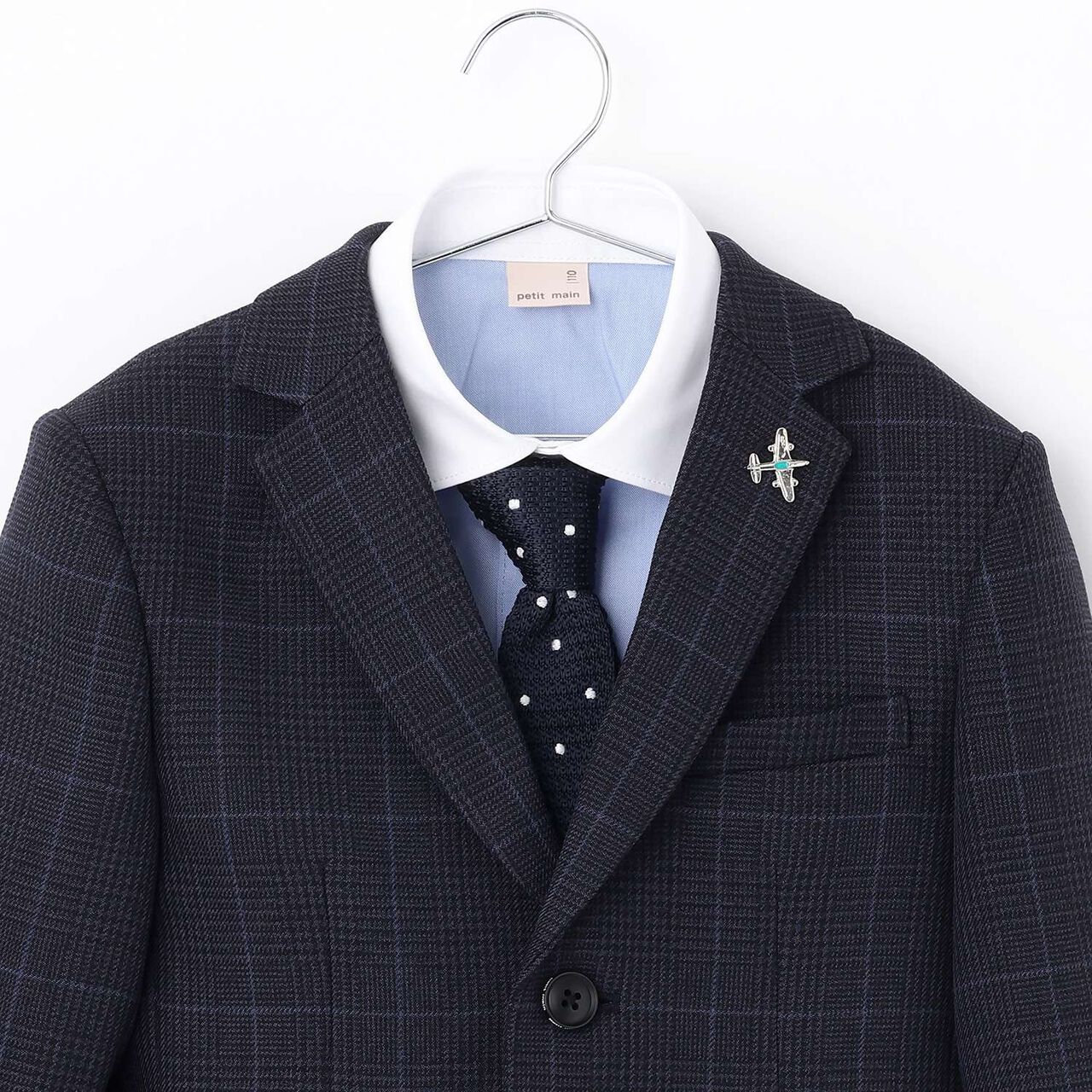 [Formal] Checkered Jacket & Half Pants Set,Light khaki, large image number 11