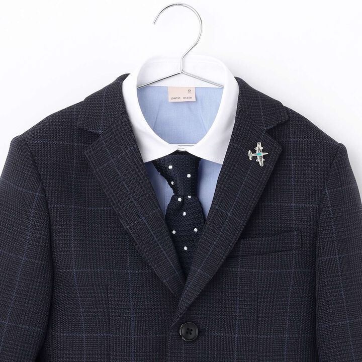 [Formal] Checkered Jacket & Half Pants Set,Light khaki, medium image number 11