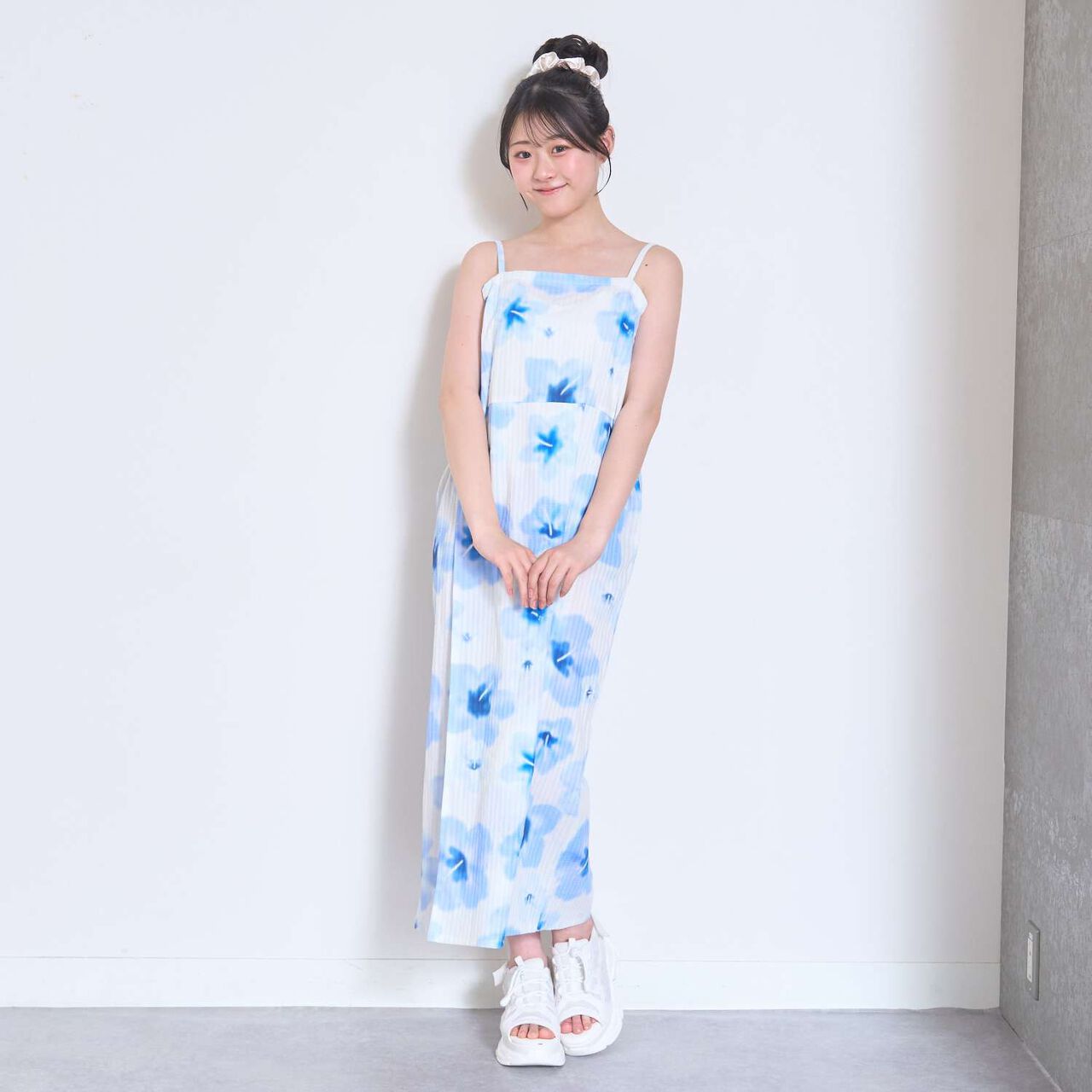 Floral Pattern Two-Piece Yukata,Pearl white, large image number 12