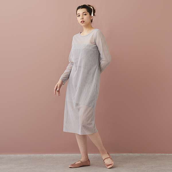 LADIES] Sheer One-Piece Dress with Inner Lining | Narumiya
