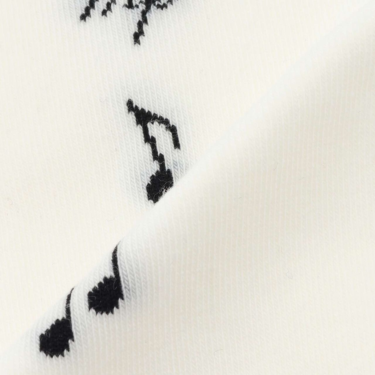 Note & Ribbon Knee-High Socks♪,Black, large image number 3