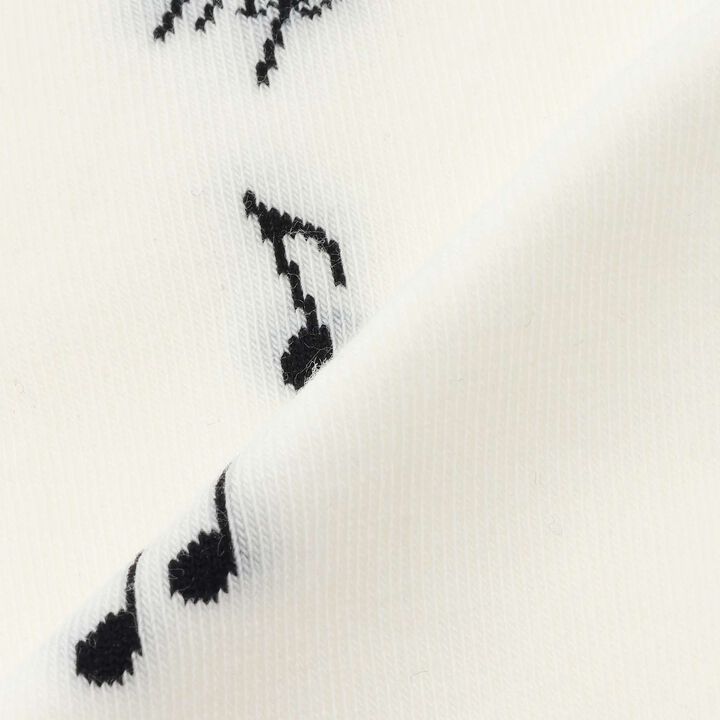 Note & Ribbon Knee-High Socks♪,Black, medium image number 3