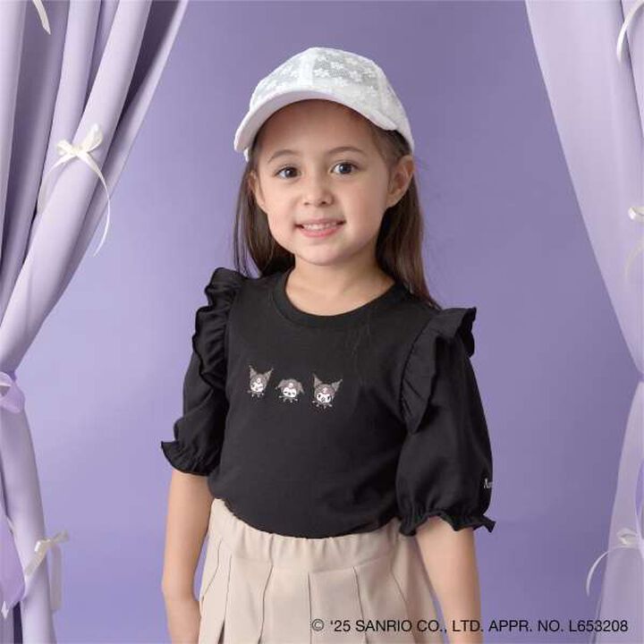 [Sanrio] Soft Cotton Cinnamoroll & Kuromi Assortment Embroidered 5-Sleeve T-Shirt,Off white, medium image number 18