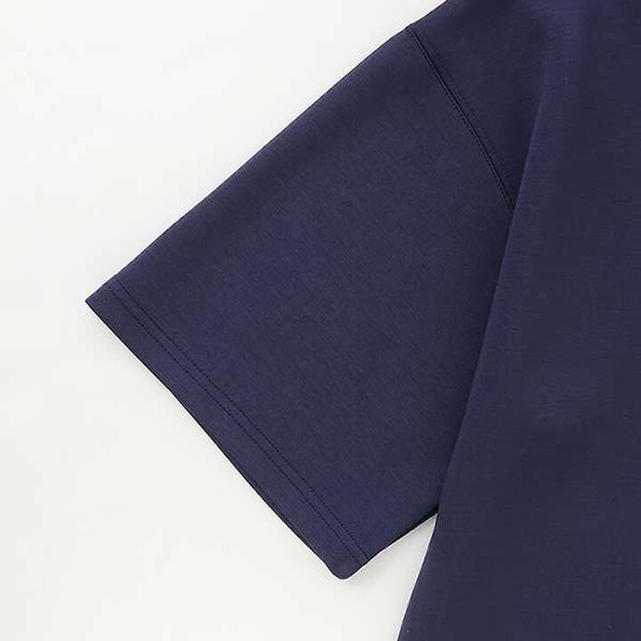 [Cool Touch] Airy Cushion Key Neck Short Sleeve T-Shirt,Gray, medium image number 3