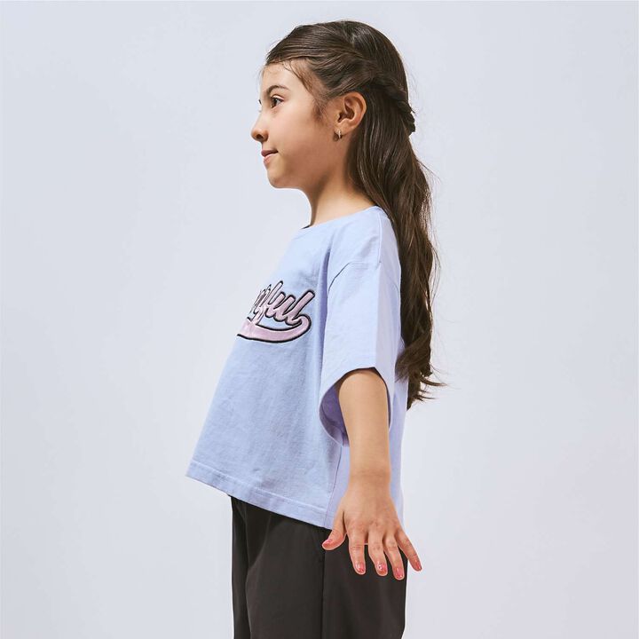 100% Cotton Logo Appliqu&eacute; Cropped Short Sleeve T-Shirt,Black, medium image number 11