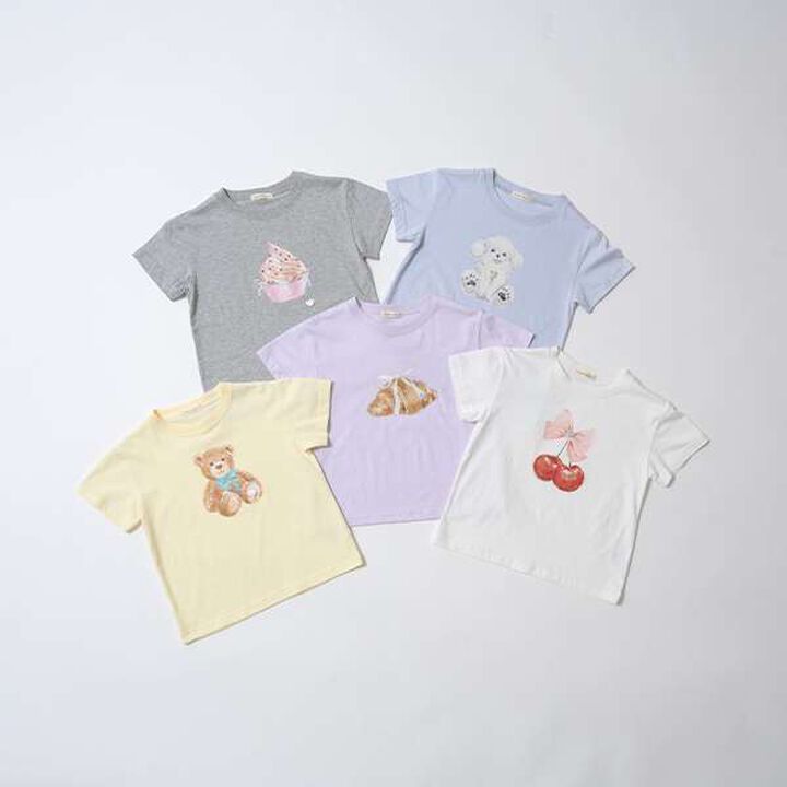 Soft Cotton Assorted Ribbon Motif Printed T-Shirt,Light blue, medium image number 11