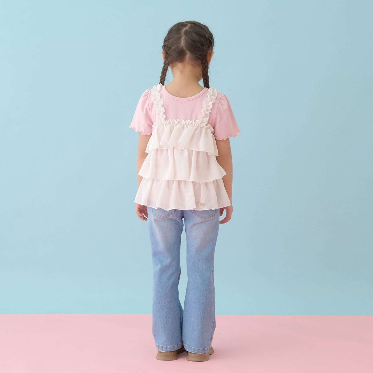 [Either Way Is Fine] UV Protection & Cool Touch Tiered Camisole Docking T-Shirt [Kids Girls],Mint, large image number 23