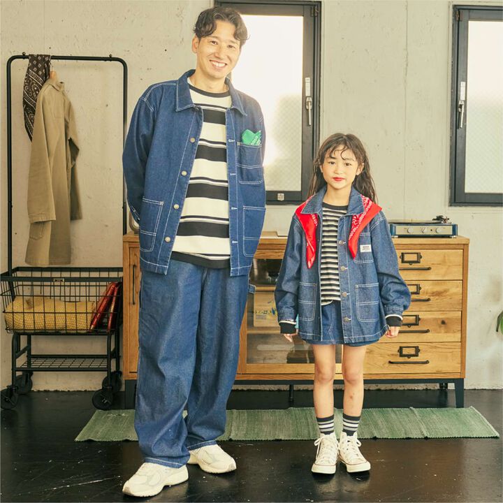 [附調節扣] [親子連結款] [DAD] 丹寧工裝褲,淡藍色, medium image number 7