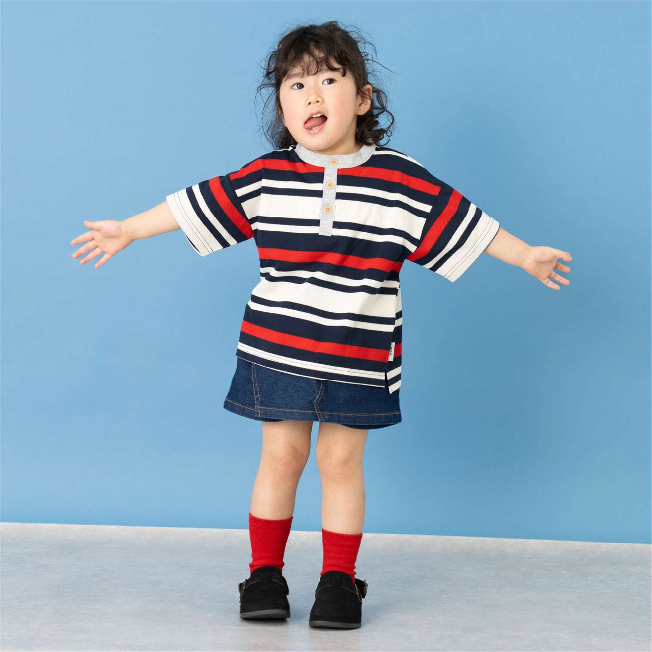 Piqu&eacute; Knit Stripe Henley Big Short-Sleeve Polo,Ivory, large image number 4