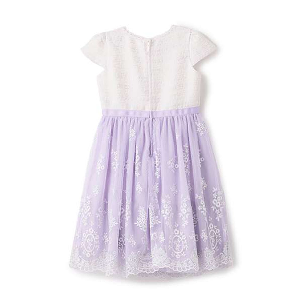 Tweed & Tulle Lace Embroidered Docking Dress,Lavender, large image number 1