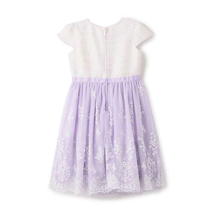 Tweed & Tulle Lace Embroidered Docking Dress,Lavender, medium image number 1
