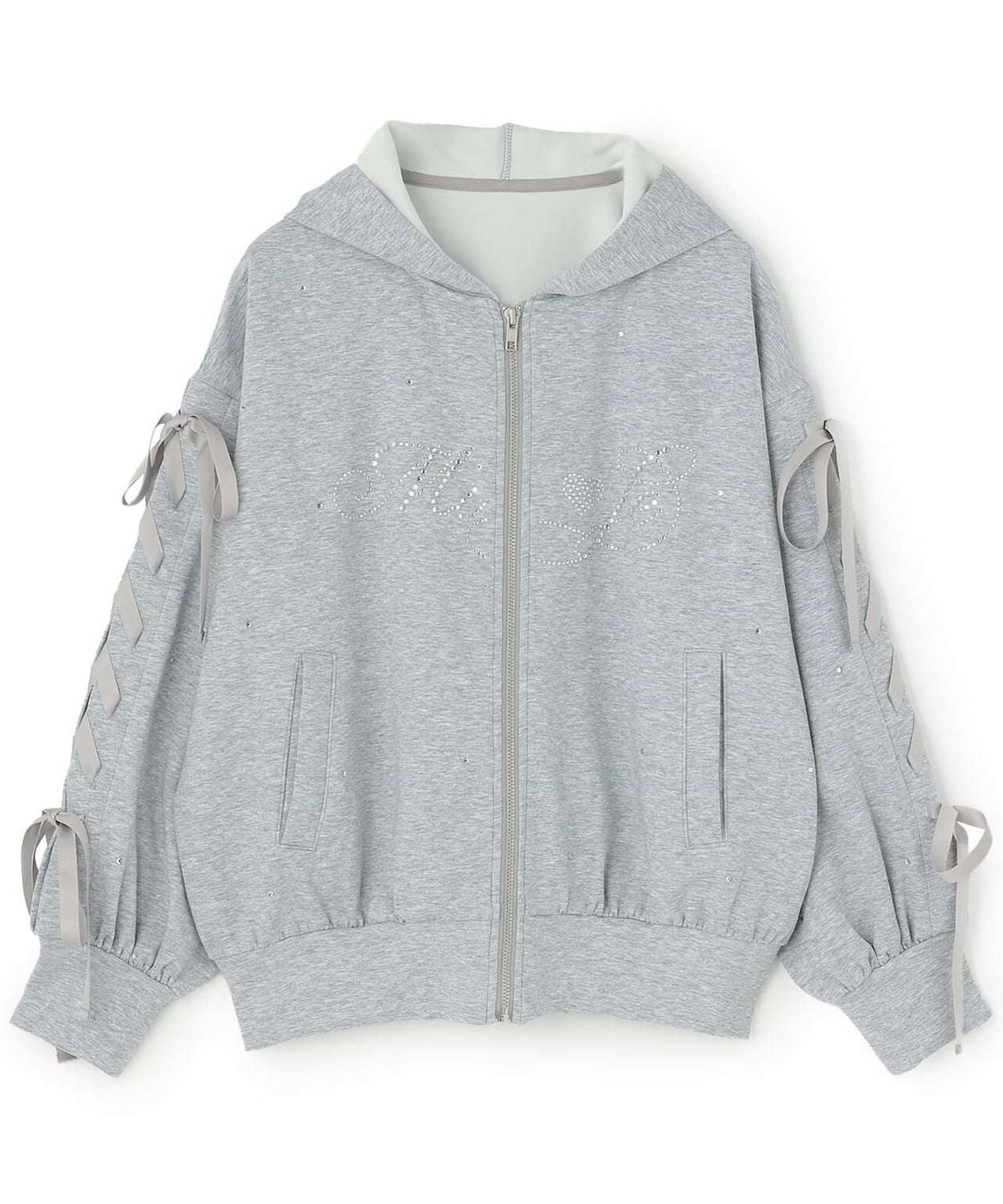 Lace-Up Stone Wash Loose Hoodie,Black, large image number 4
