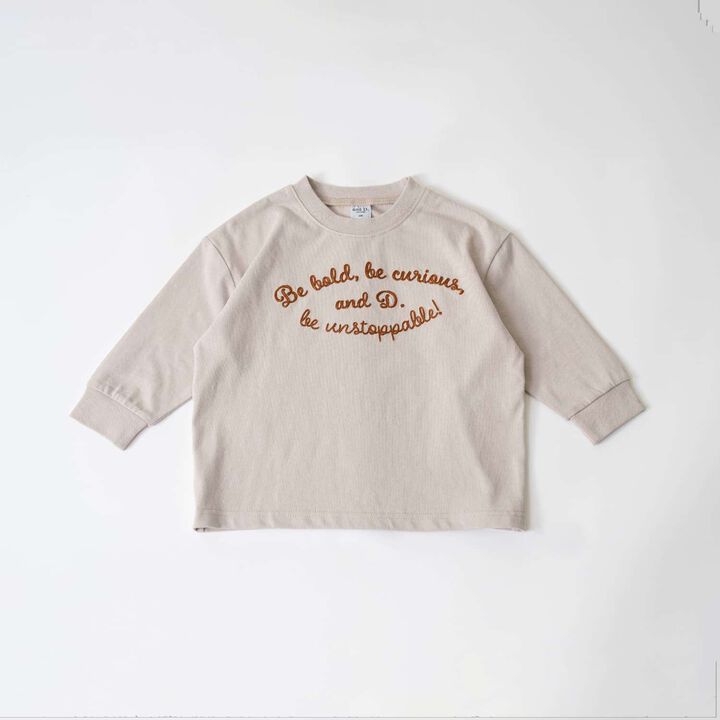 [USA Cotton] Chain Stitch Logo Wide Long Sleeve T-Shirt,Black, medium image number 13