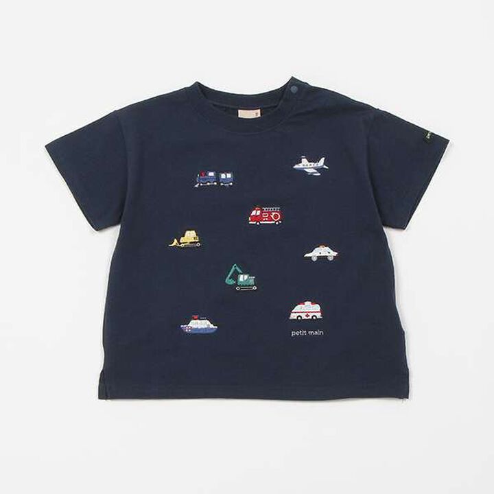 [Cool Touch] Working Vehicles Embroidery T-Shirt,Off white, medium image number 13