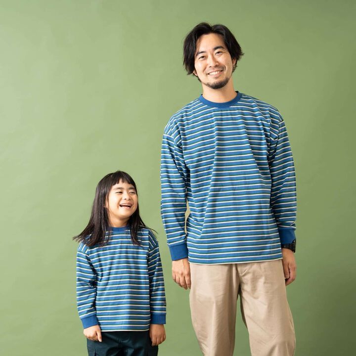 [Matching with Dad Outfit] Assorted Stripe Wide Long Sleeve T-Shirt,Black, medium image number 2