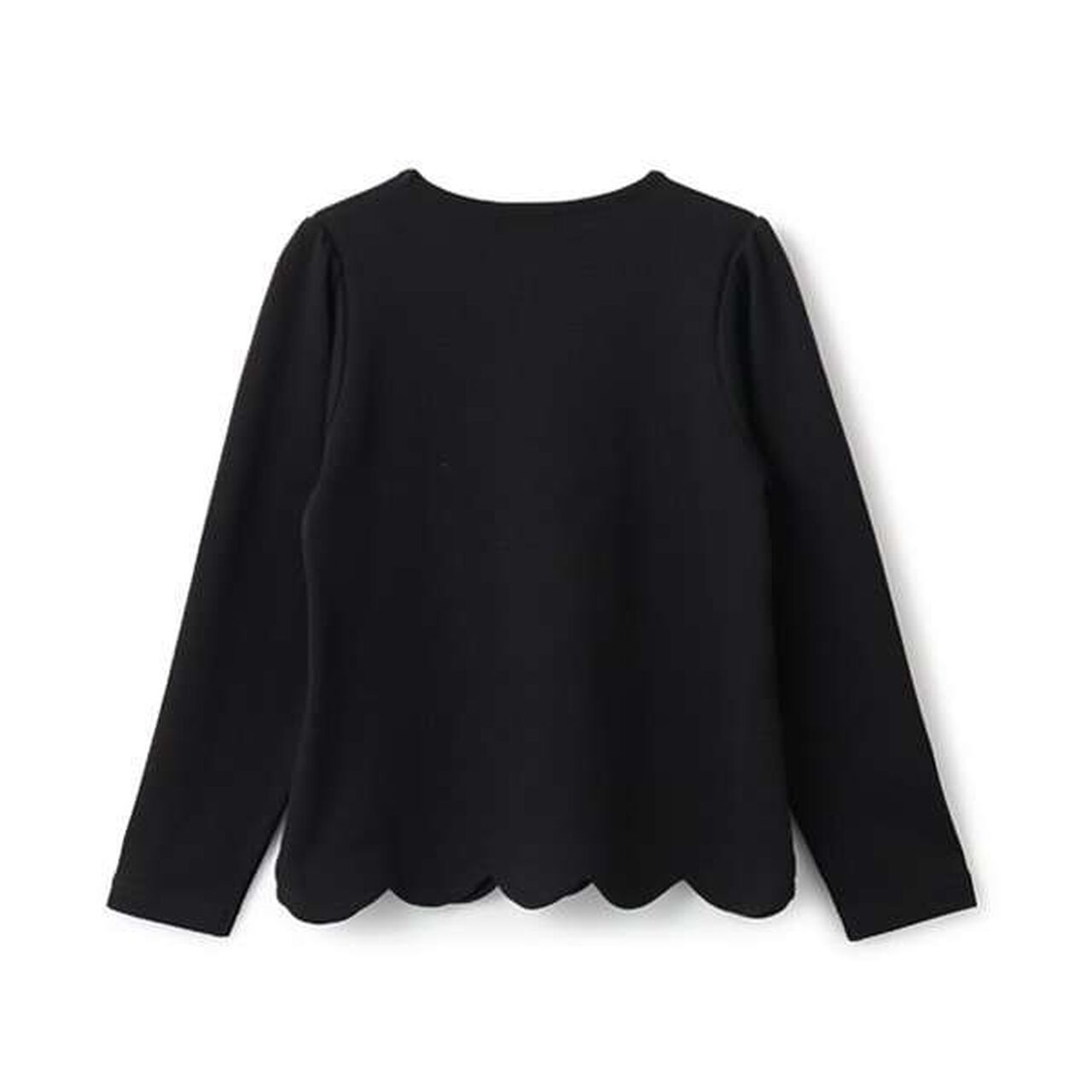 Frame Scalloped Hem Long Sleeve T-Shirt,Lavender, large image number 1