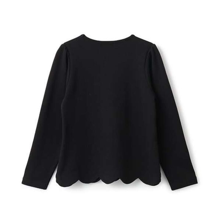 Frame Scalloped Hem Long Sleeve T-Shirt,Lavender, medium image number 1