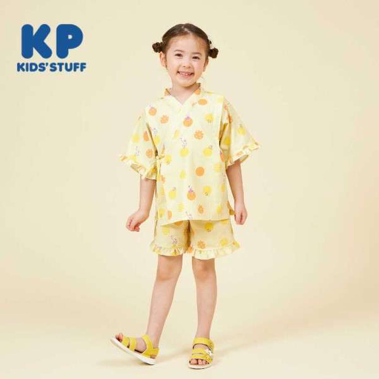 KP Polka Dot Pattern & Mimi-chan Jinbei,Yellow, large image number 0