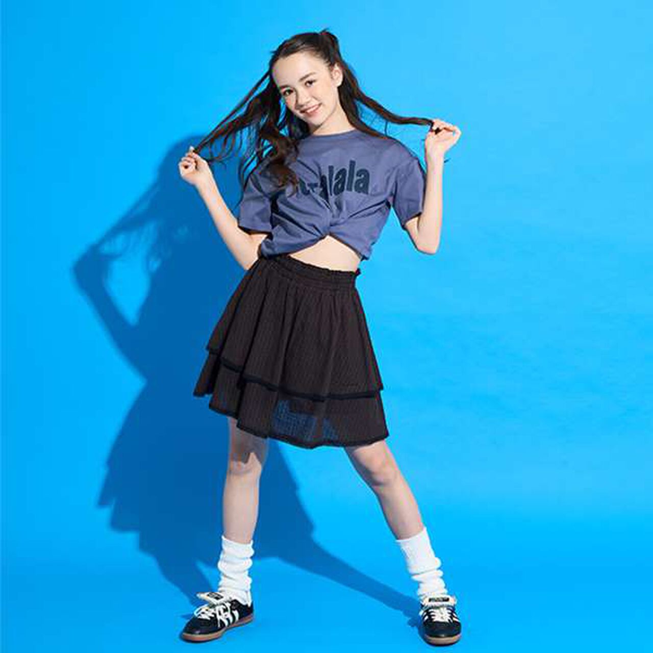 Tiered Frill Skirt with Shorts,Gray, large image number 36