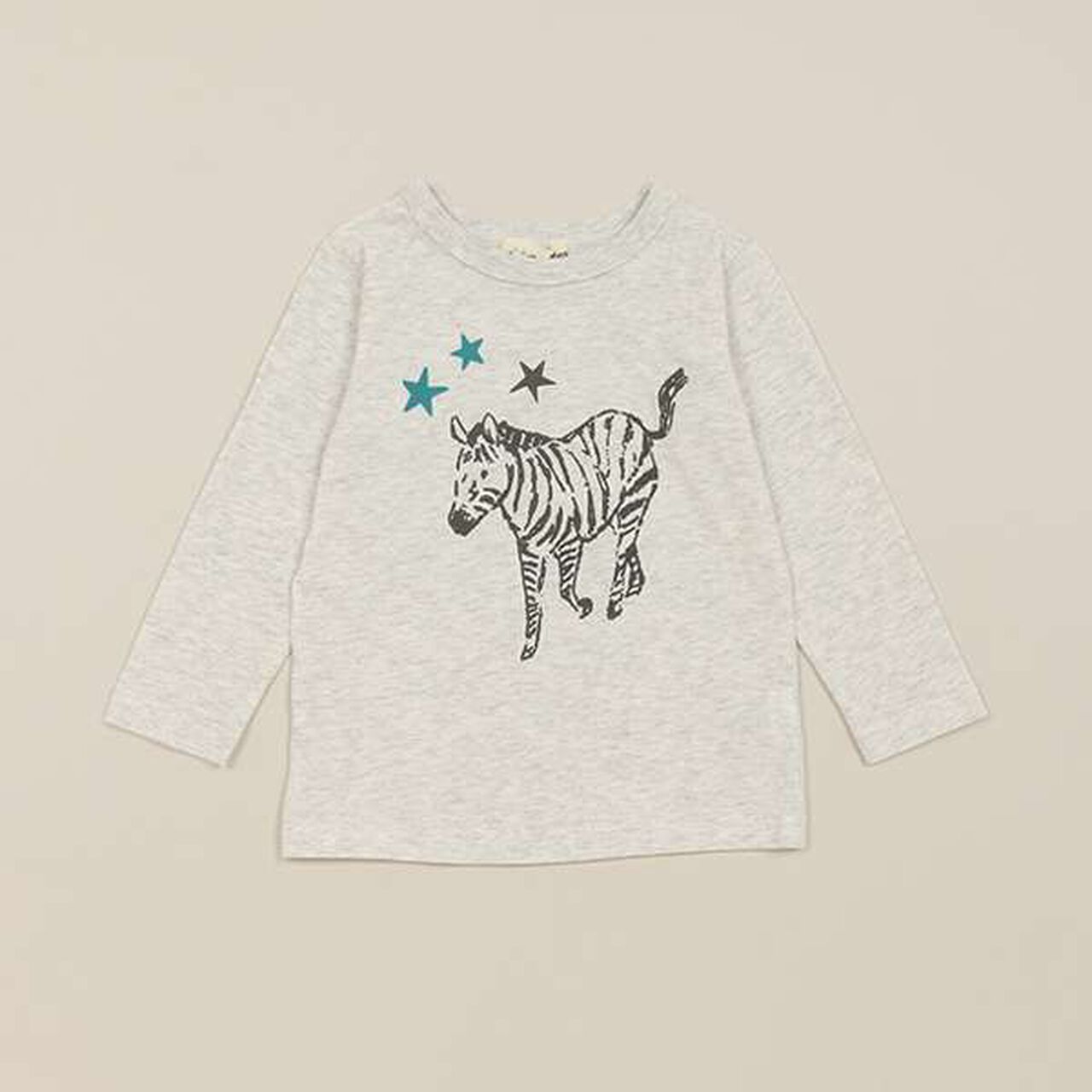 Animal Motif Long-Sleeve T-Shirt,Light gray, large image number 0