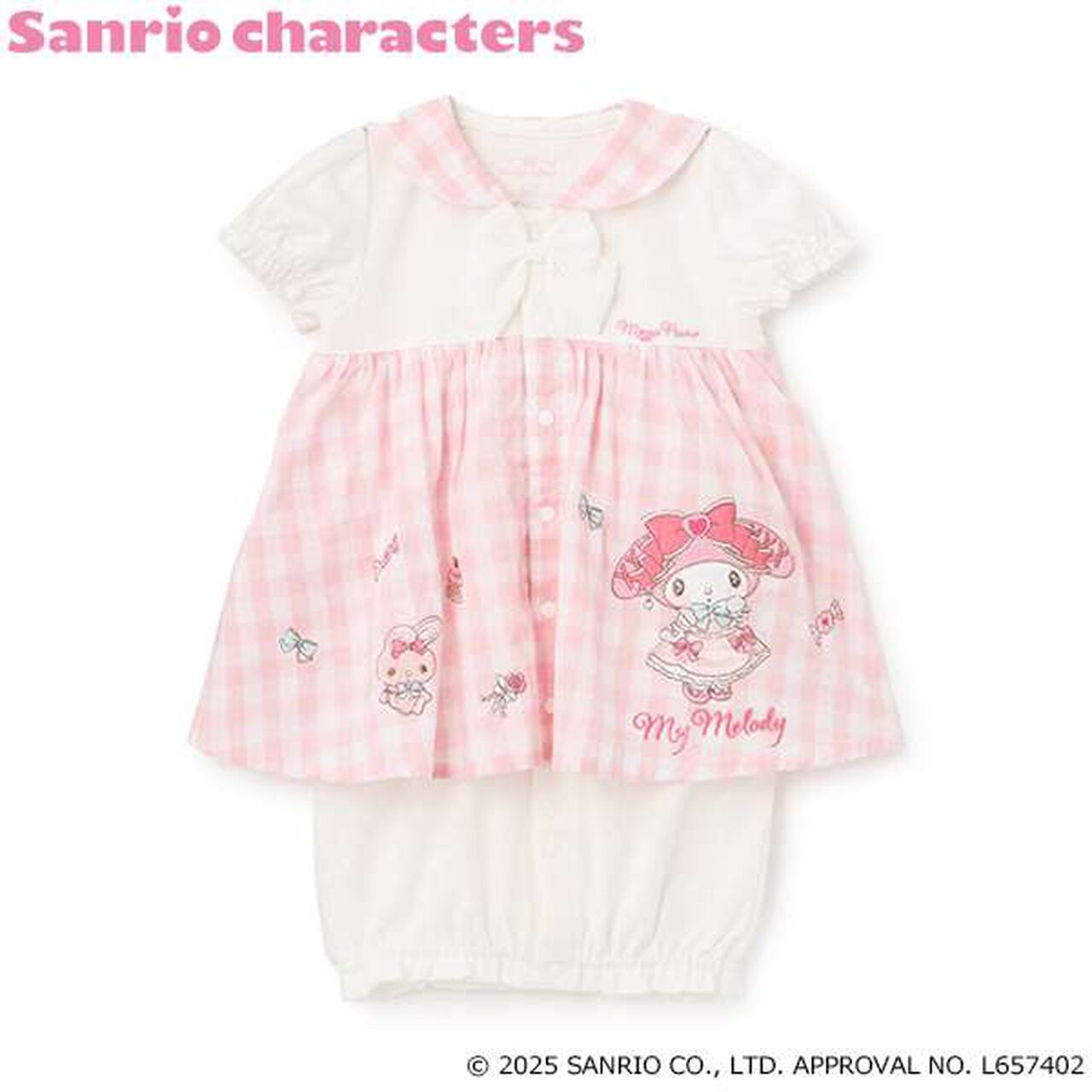 [My Melody & Cinnamoroll] Sailor Short-Sleeve 2 Way All-in-One,Pink, large image number 0