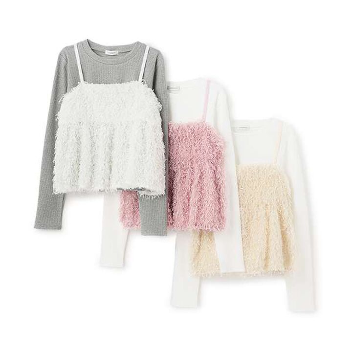 Feather Vest Inner Wear Set,Pink, medium image number 8