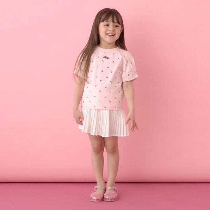 [Soft Cotton] Assorted All-Over Pattern T-Shirt with Tuck Sleeves,Moderate blue, medium image number 12